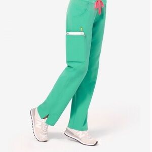 Figs Kade Pants Surgical Green Pink Drawstring XS/T